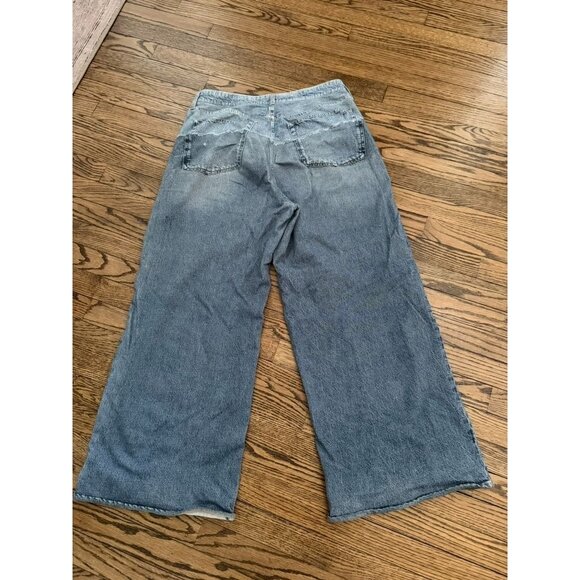 Rag & Bone Miramar Terry Sofie Wide Leg Pant Sweatpant Jeans in Antonia Blue 32 - Picture 7 of 8